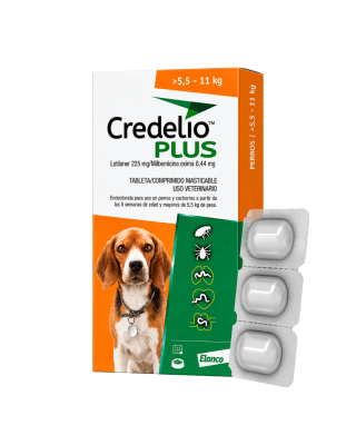 Credelio Plus Para Perros De 5.5 A 11kg (225 mg) x 3 Tabletas