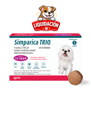 Simparica Trio 2.5 a 5kg x 1 Tableta (Liquidacion)