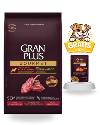 Gran Plus Gourmet Perro Adulto Mediano & Grande Cordero 3kg - Promo Pouch