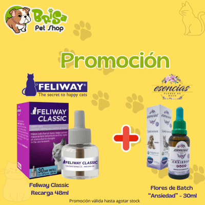 Promo Feliway Classic Recarga + Flores de Bach Ansiedad