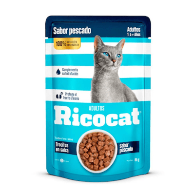 Ricocat Trocitos Adulto sabor Pescado - Pouch 85gr