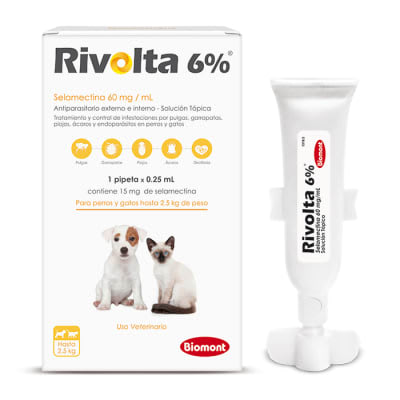 Rivolta 6% x 1 Pipeta (hasta 2.5kg) Perro y Gato