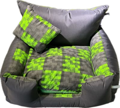 Cama Modelo Sillón Gris / Verde Talla M