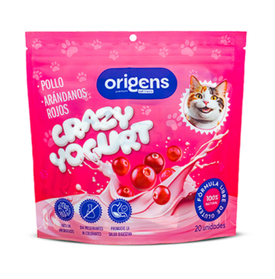 Origens Snack Gato Crazy Yogurt de Pollo y Arándanos Rojos 20Gr