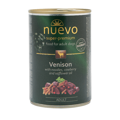 NUEVO SP PERRO ADULTO VENADO CON FIDEOS, ARANDANOS ROJOS 400gr
