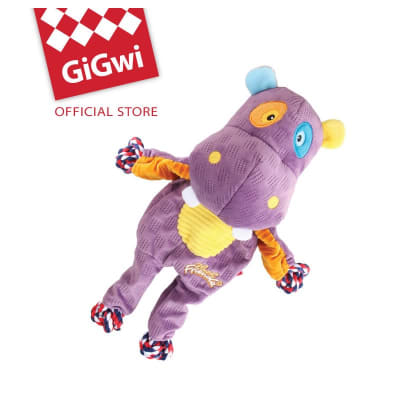 GIGWI PLUSH FRIENDS HIPPO ROPE