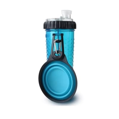 Bebedero portátil + plato plegable