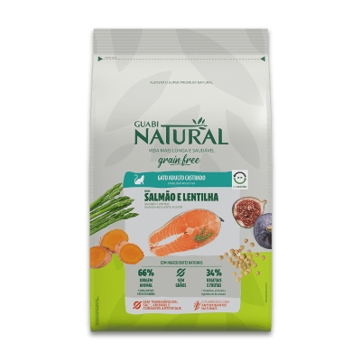 Guabi Natural GF gato adulto castrado salmón y lenteja 7.5 Kg