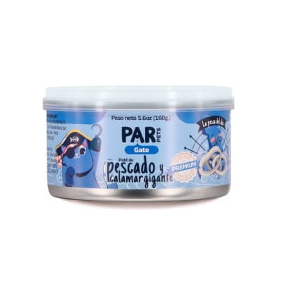 Par Pets gato paté de Pescado y Calamar gigante - 160gr
