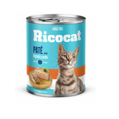 Ricocat Pate Adulto sabor hígado pollo (Lata) -330gr