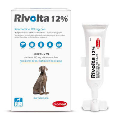 Rivolta 12% x 2ml x 1 Pipeta (20.1 a 40kg) Perro