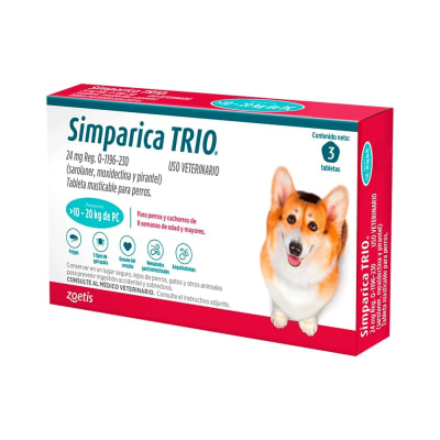 Simparica Trio (10 - 20 Kg) x 3 tabletas (Fecha Corta)