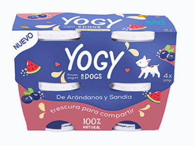 Barker Yogy Helado de Yogurt para Perro Arándanos y Sandía Pack 4 und x 100Gr