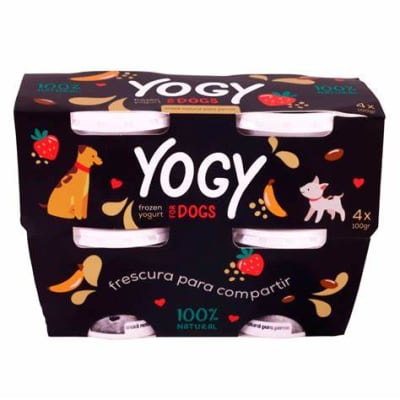 Barker Yogy Helado de Yogurt para Perro Fresa y Plátano Pack 4 und x 100Gr