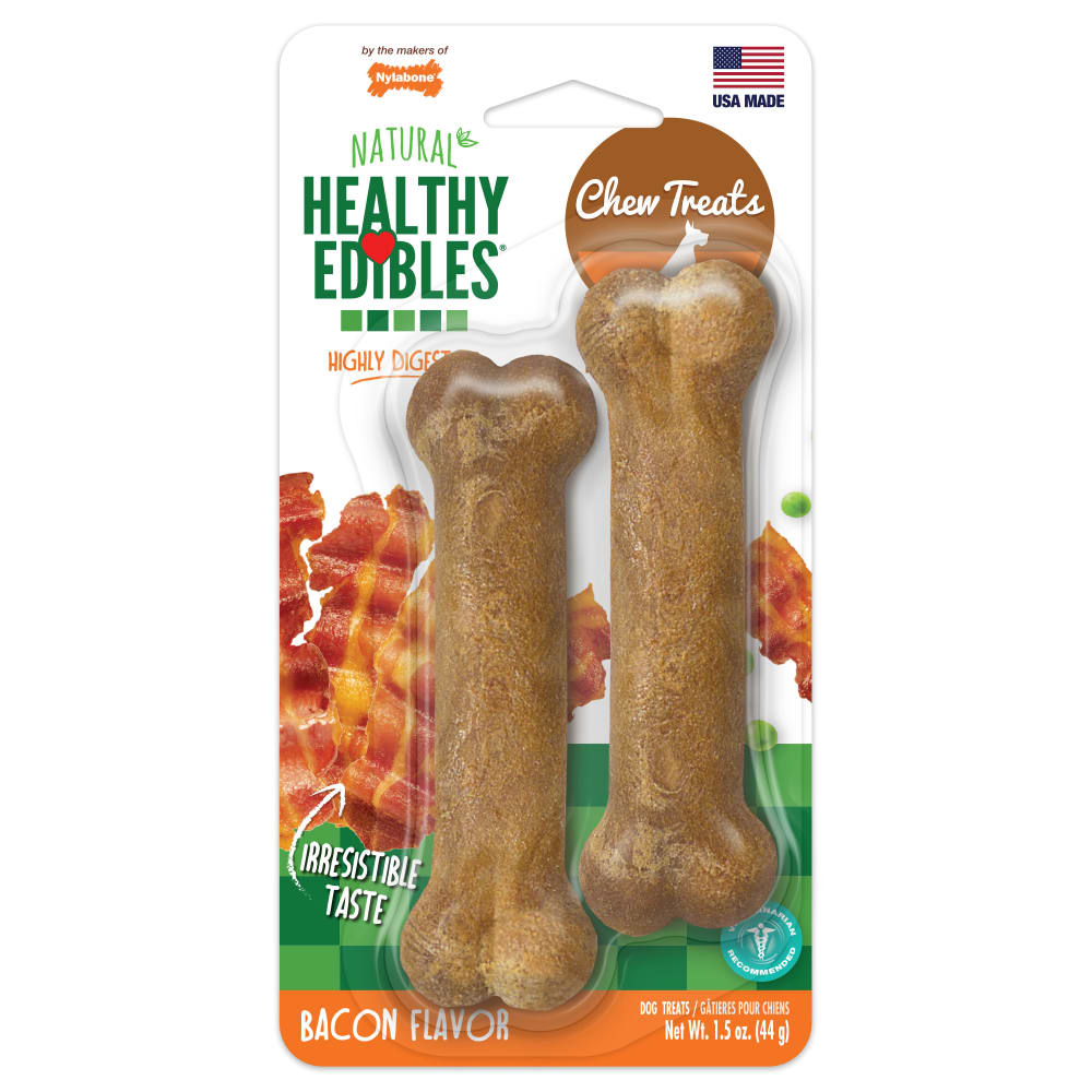 NYLABONE HEALTHY EDIBLES LONGER LASTING BACON X-Small (2 chew treats)1