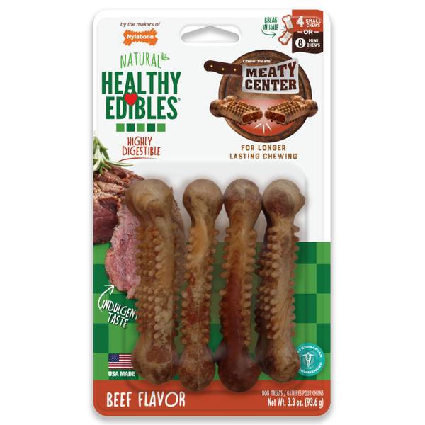 NYLANOBE HEALTHY EDIBLES  MEATY CENTER BEEF - 4 Small Chews (93.6gr)1