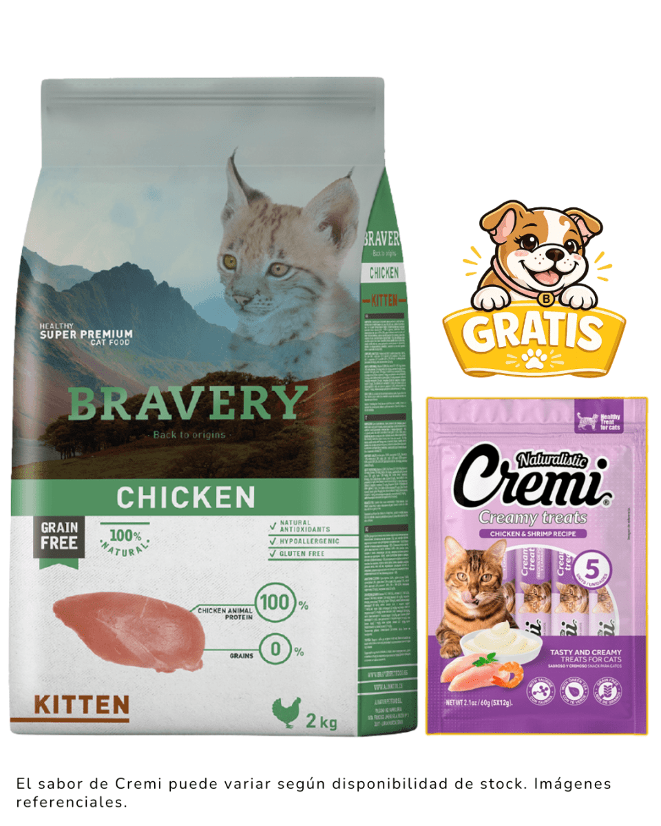 BRAVERY CHICKEN KITTEN 2kg + 1 Cremi Naturalistic gratis1