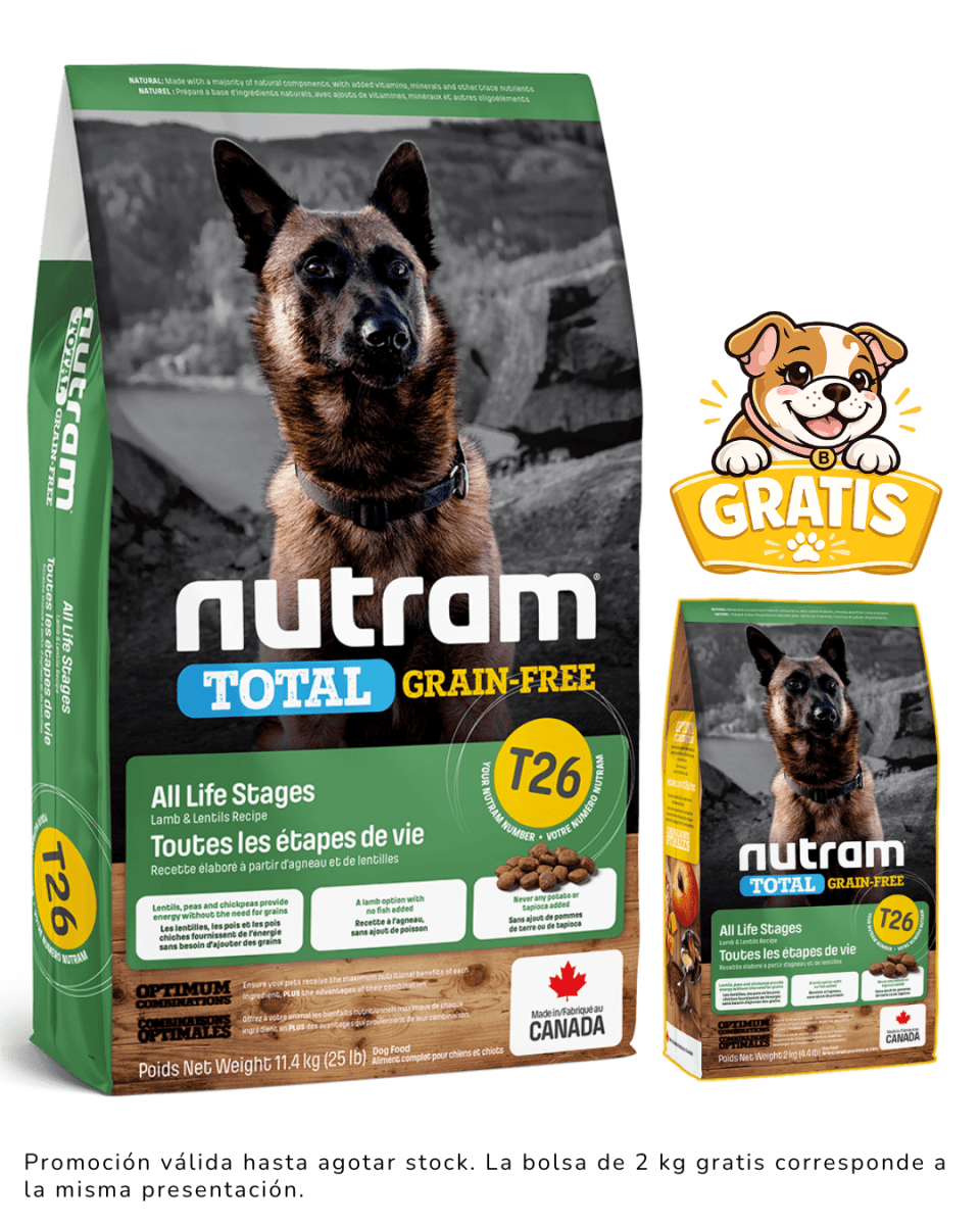 T26 Nutram Total Grain - Free Allergy Lamb Dog 11.4 Kg + 2kg gratis1
