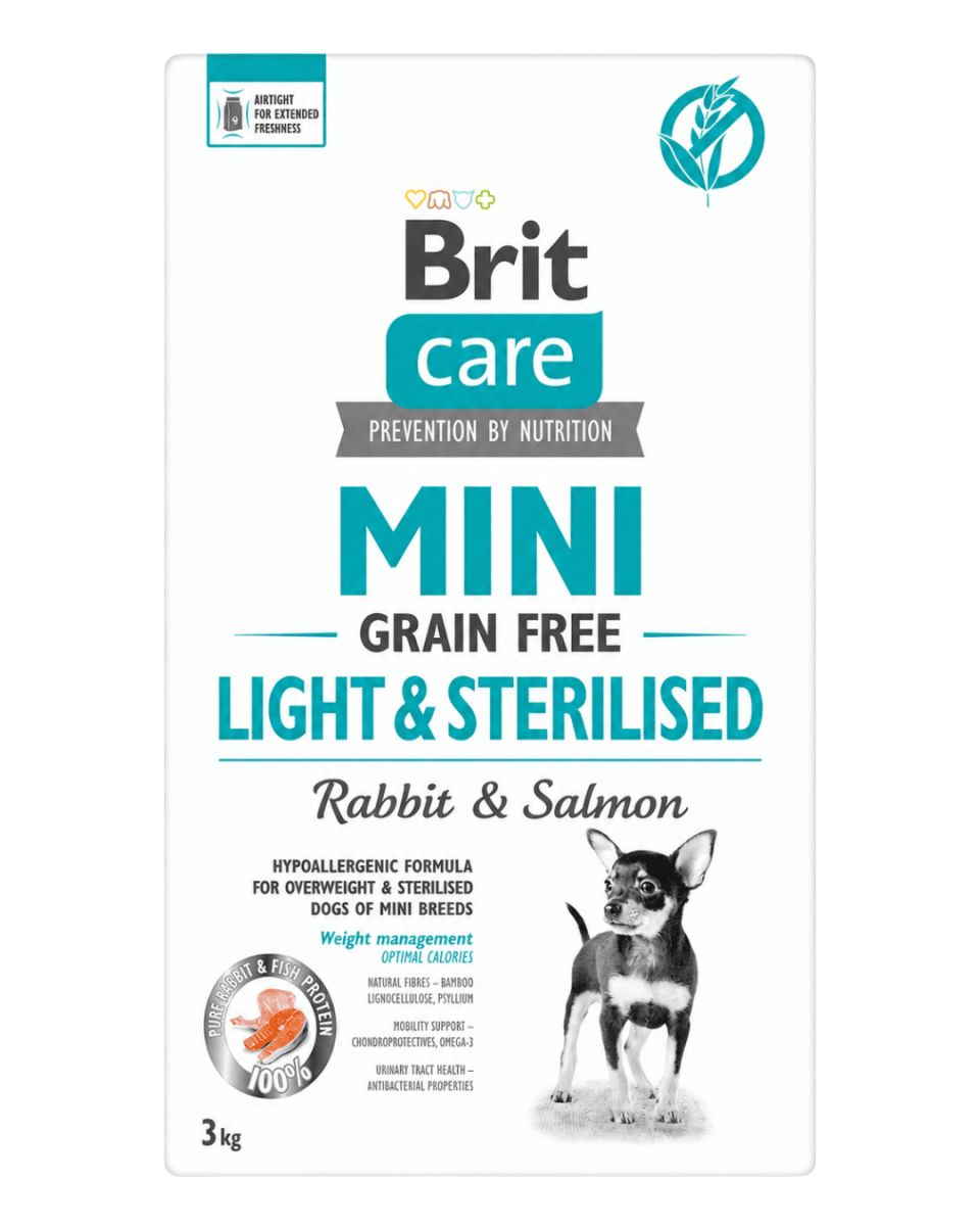 BRIT CARE GRAIN FREE MINI LIGHT & STERILISED 2kg1