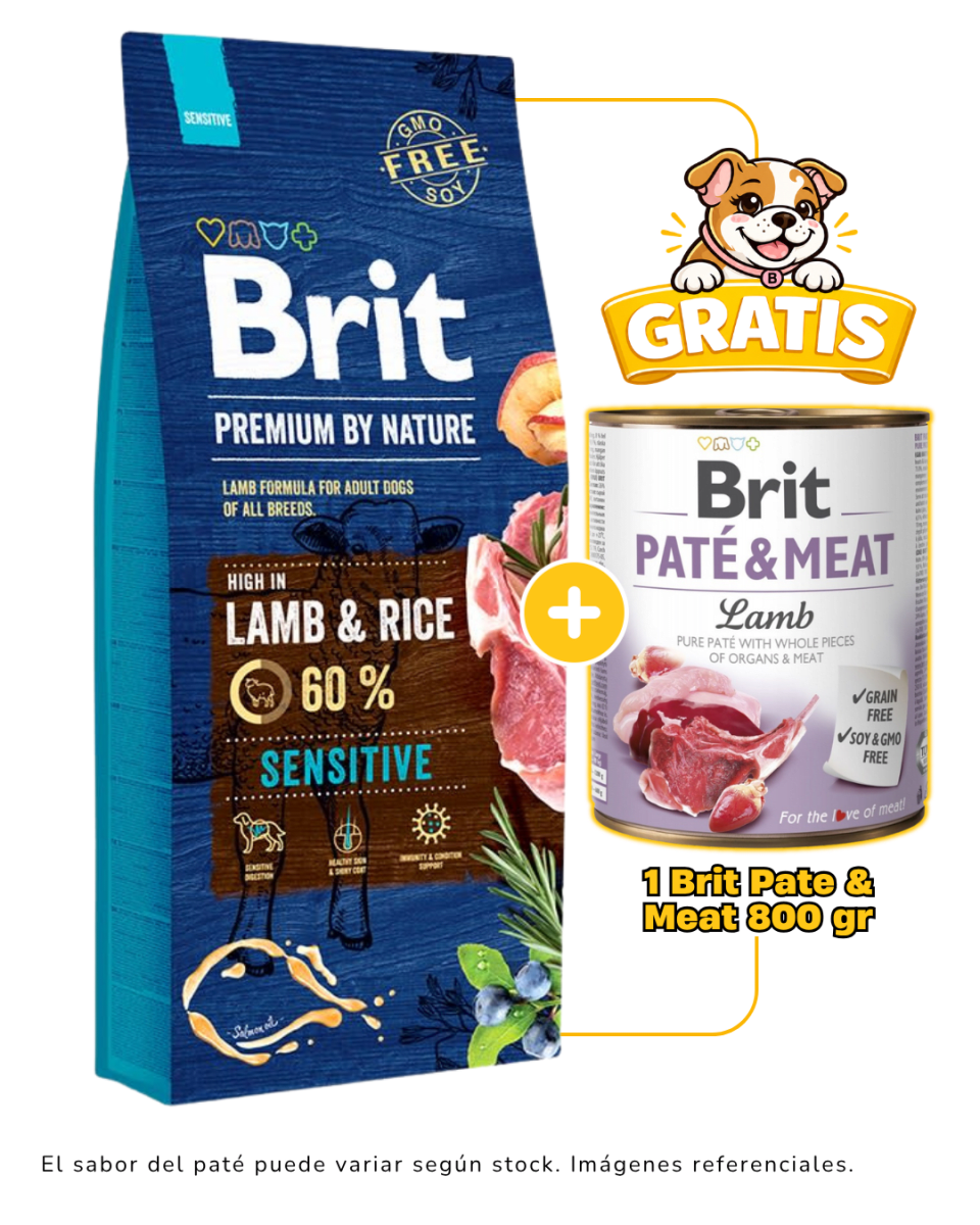 Brit Premium by Nature Sensitive Lamb 15kg + 1 pate & meat 800 gr gratis1