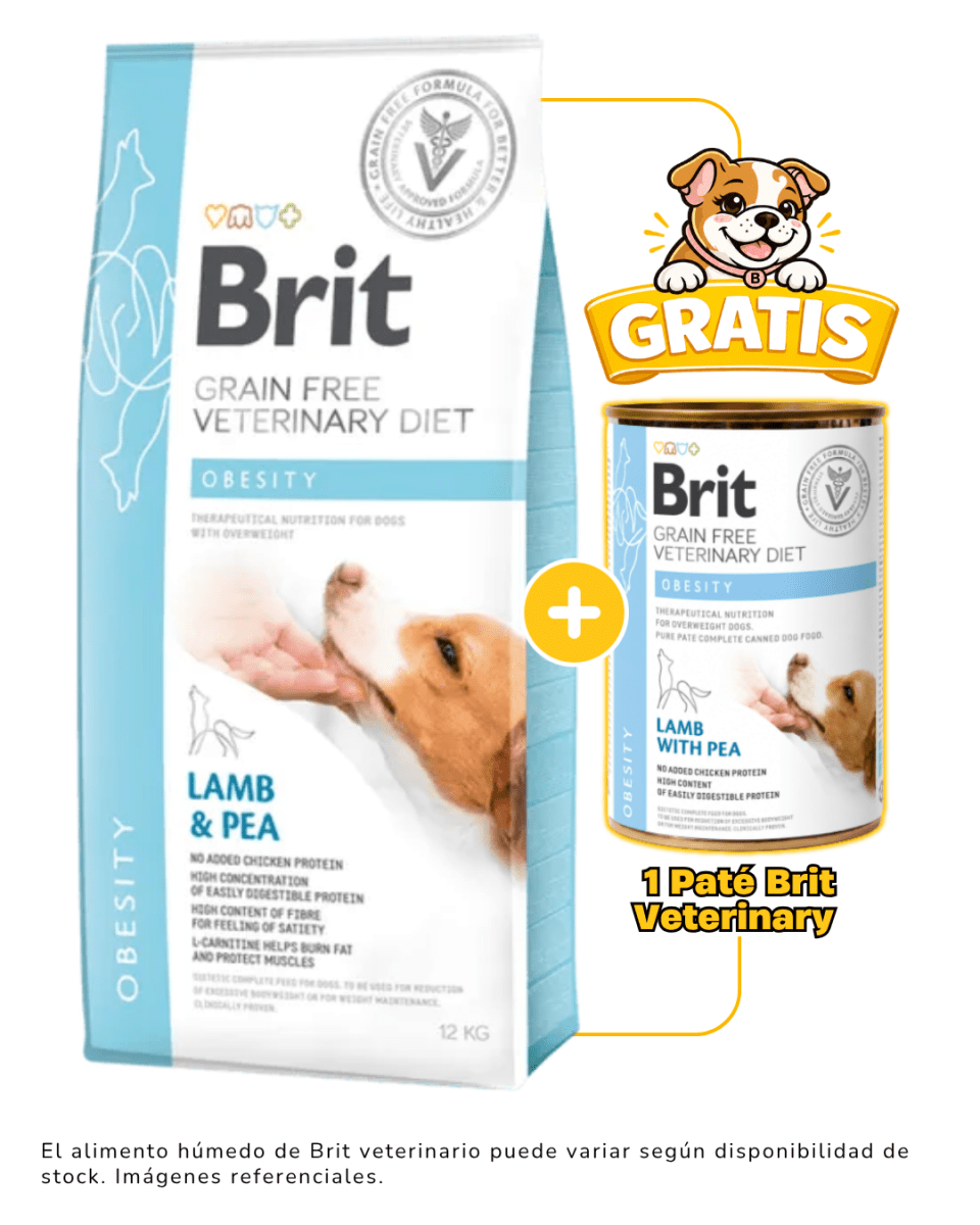 BRIT GF VET DIET DOG OBESITY 12kg + 1 paté Brit Veterinary 400 gr gratis1