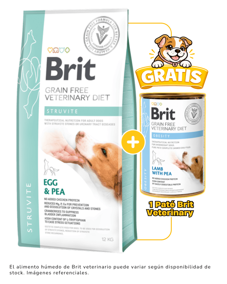BRIT GF VET DIET DOG STRUVITE 12kg + 1 paté Brit Veterinary 400 gr gratis1