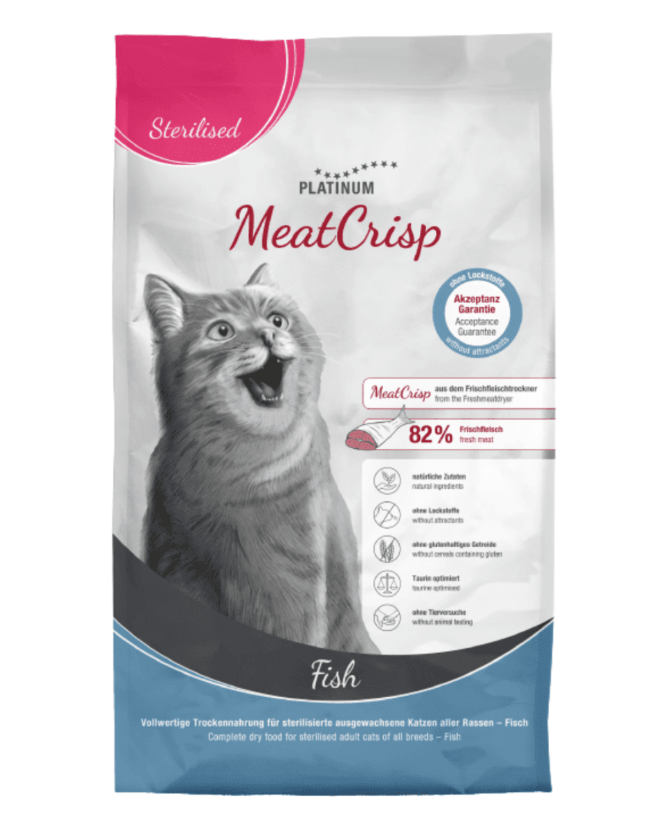 Platinum MeatCrisp cat Sterilised Fish 1.5kg1