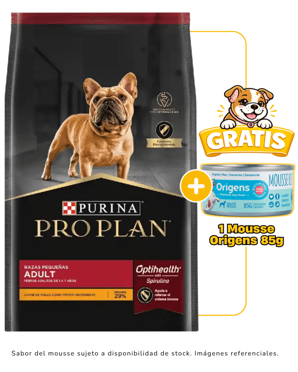 Pro Plan Adult Razas Pequeñas 3Kg + 1 mousse Origens 85g gratis1