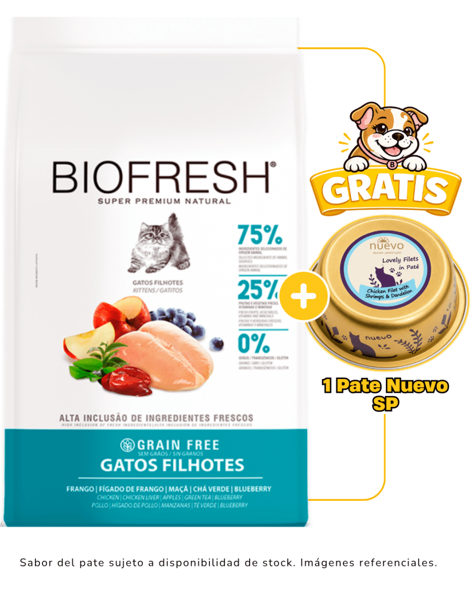 Biofresh Gatitos Salmón 1.5kg + 1 pate Nuevo 85 gr gratis1