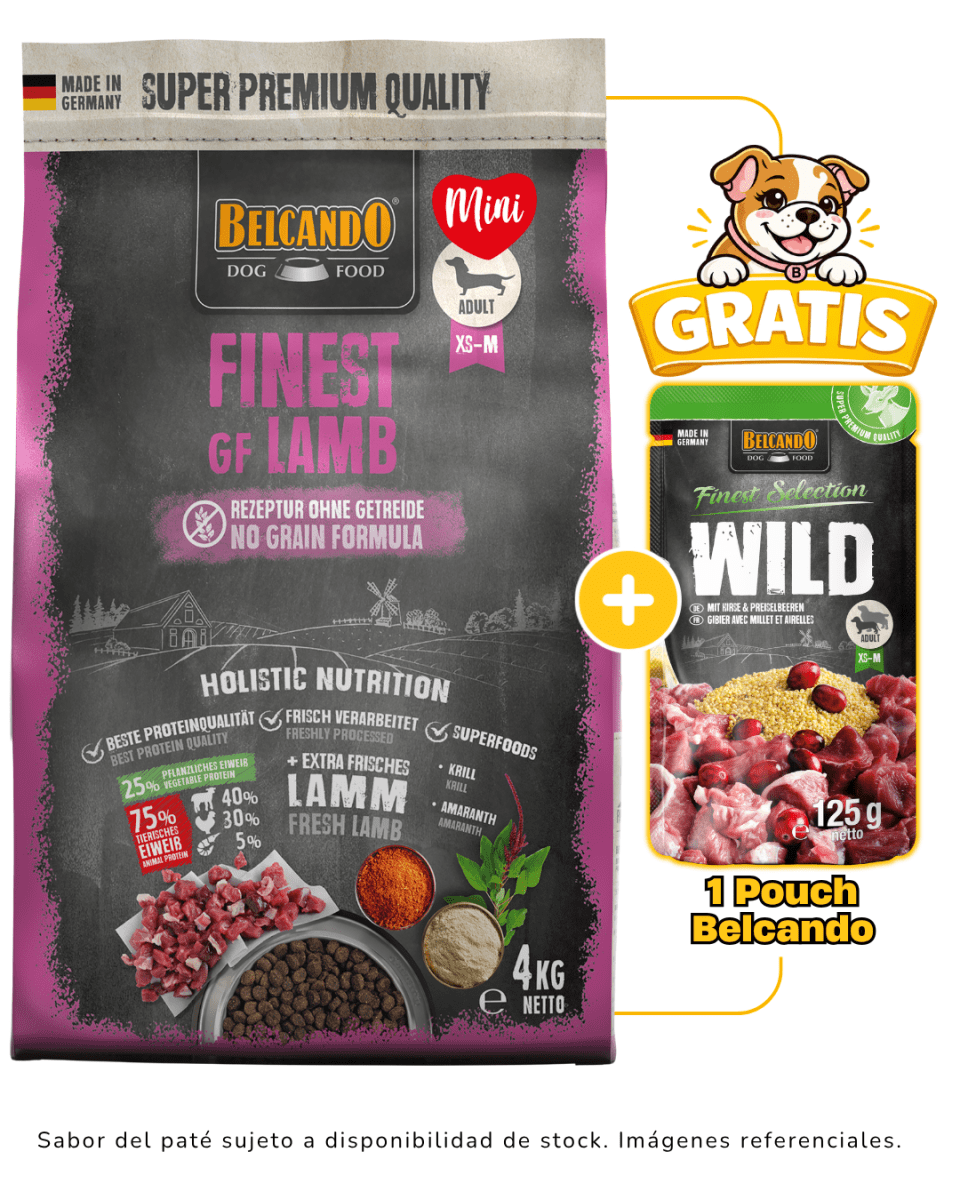 Belcando Finest GF Lamb (Cordero) 4kg + 1 pouch Belcando 125gr gratis1