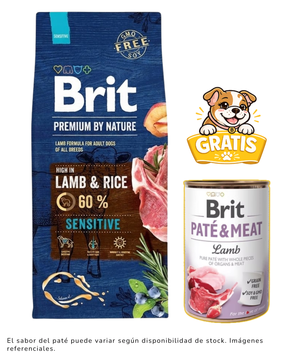 Brit Premium by Nature Sensitive Lamb 15kg + 1 pate & meat1