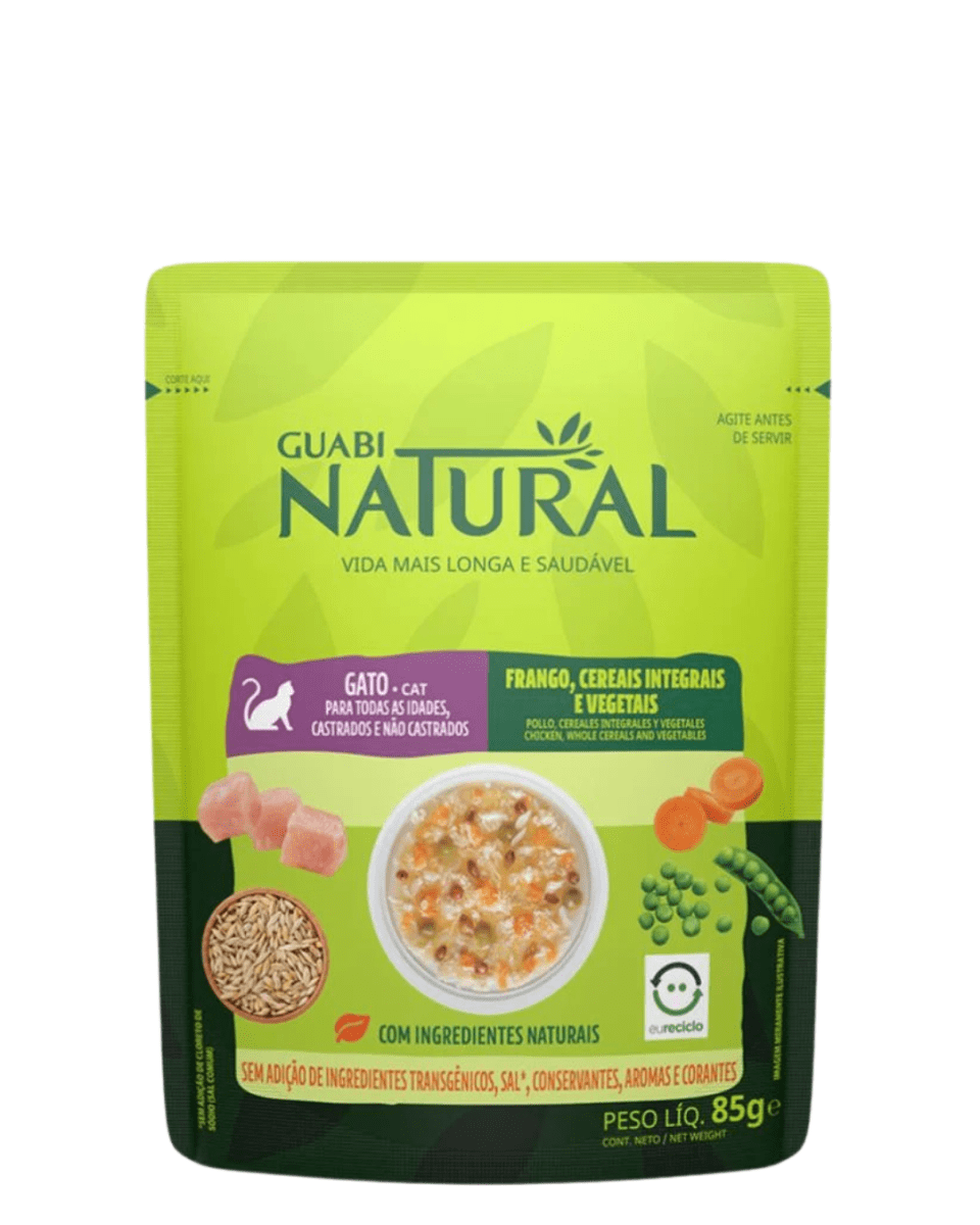Guabi Natural Sachet Gato sabor a Pollo y Cereales 85 gr1