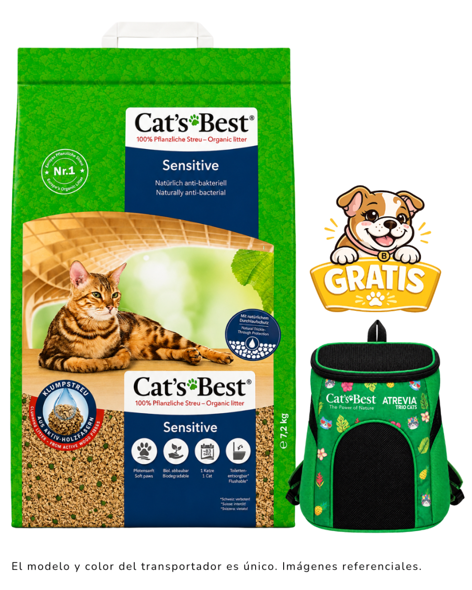 Arena Cats Best Sensitive 7.2kg + 1 Transportador gratis1