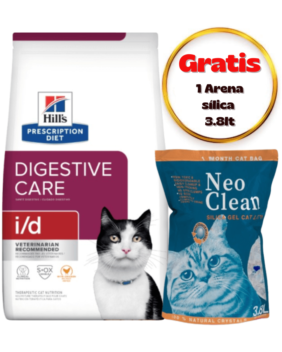 Hills PD Feline Digestive I/D Dry - 1.8kg - Promo Neo Clean Sílica1