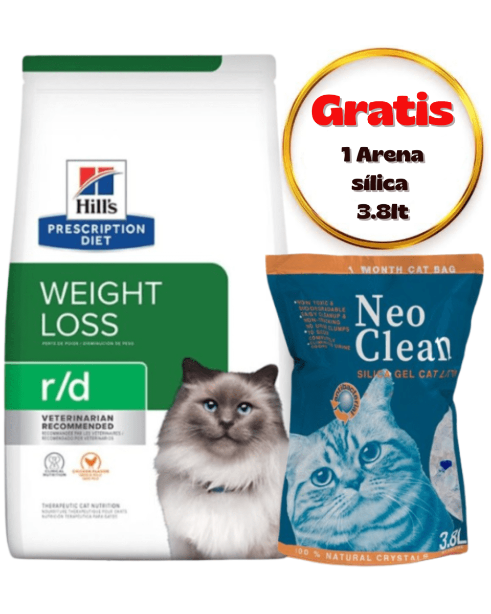 Hills PD Feline Weight Loss R/D Dry 1.8kg - Promo Neo Clean Sílica1