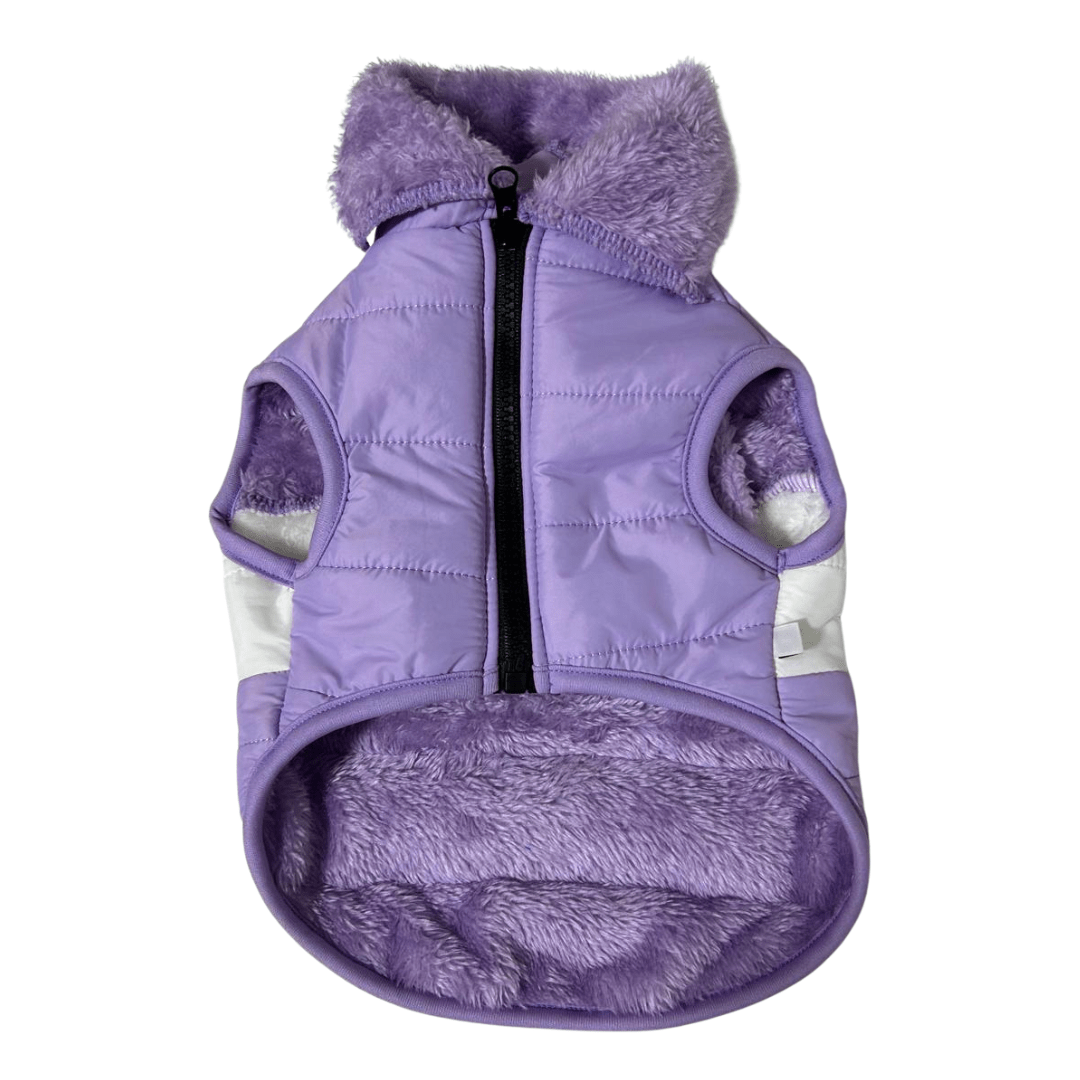 Ropa PO - Casaca con Capucha color Lila con Blanco2