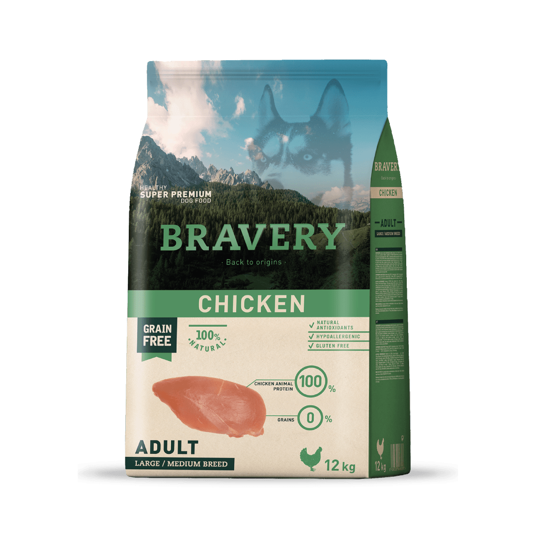 BRAVERY CHICKEN ADULT LARGE/MEDIUM BREEDS 12kg1