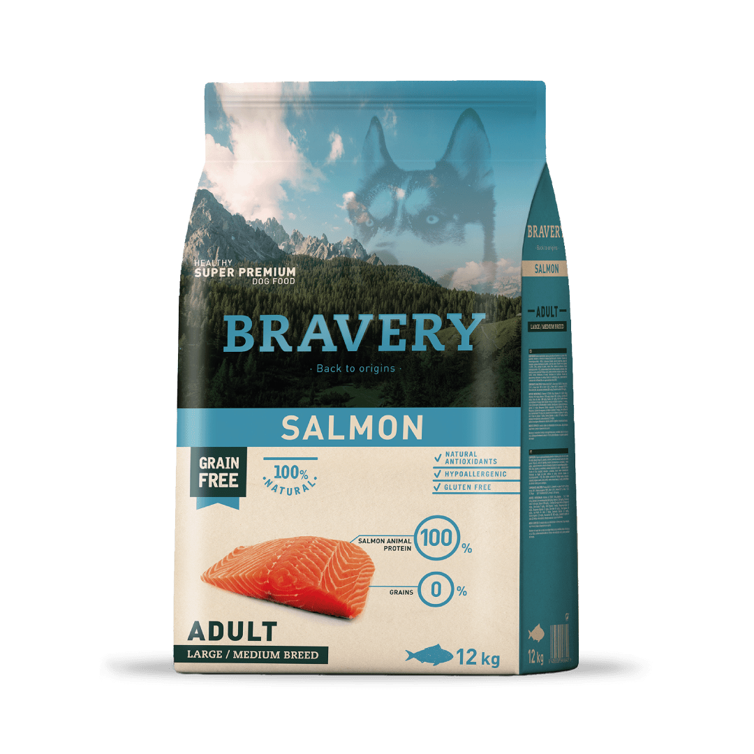 BRAVERY SALMON ADULT LARGE/MEDIUM BREED 12kg1
