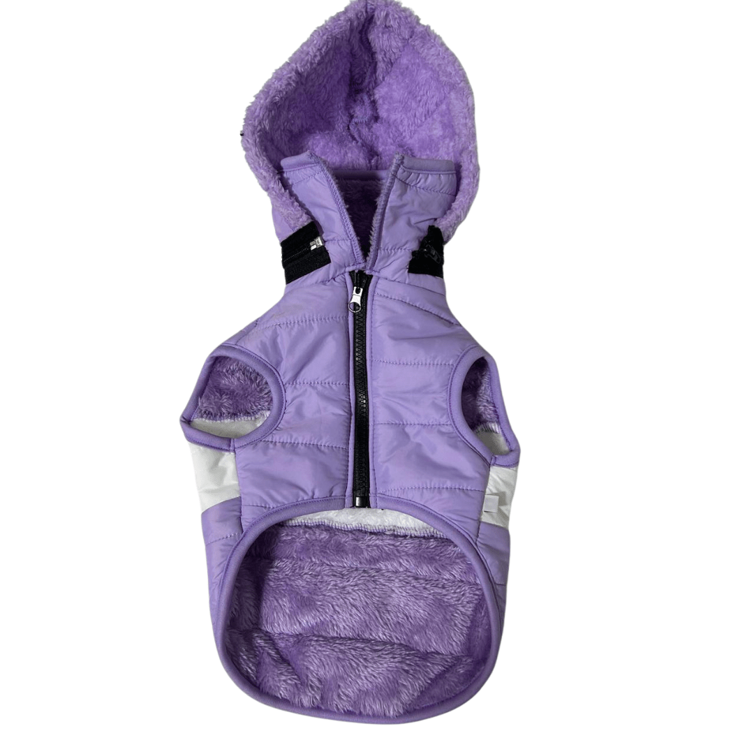 Ropa PO - Casaca con Capucha color Lila con Blanco3