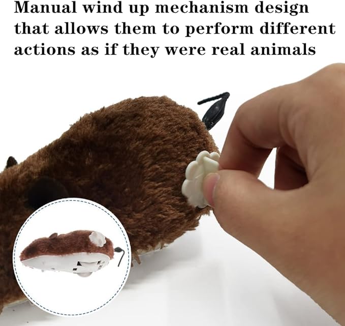 Juguete para Gato - Ratón de Peluche a cuerda3