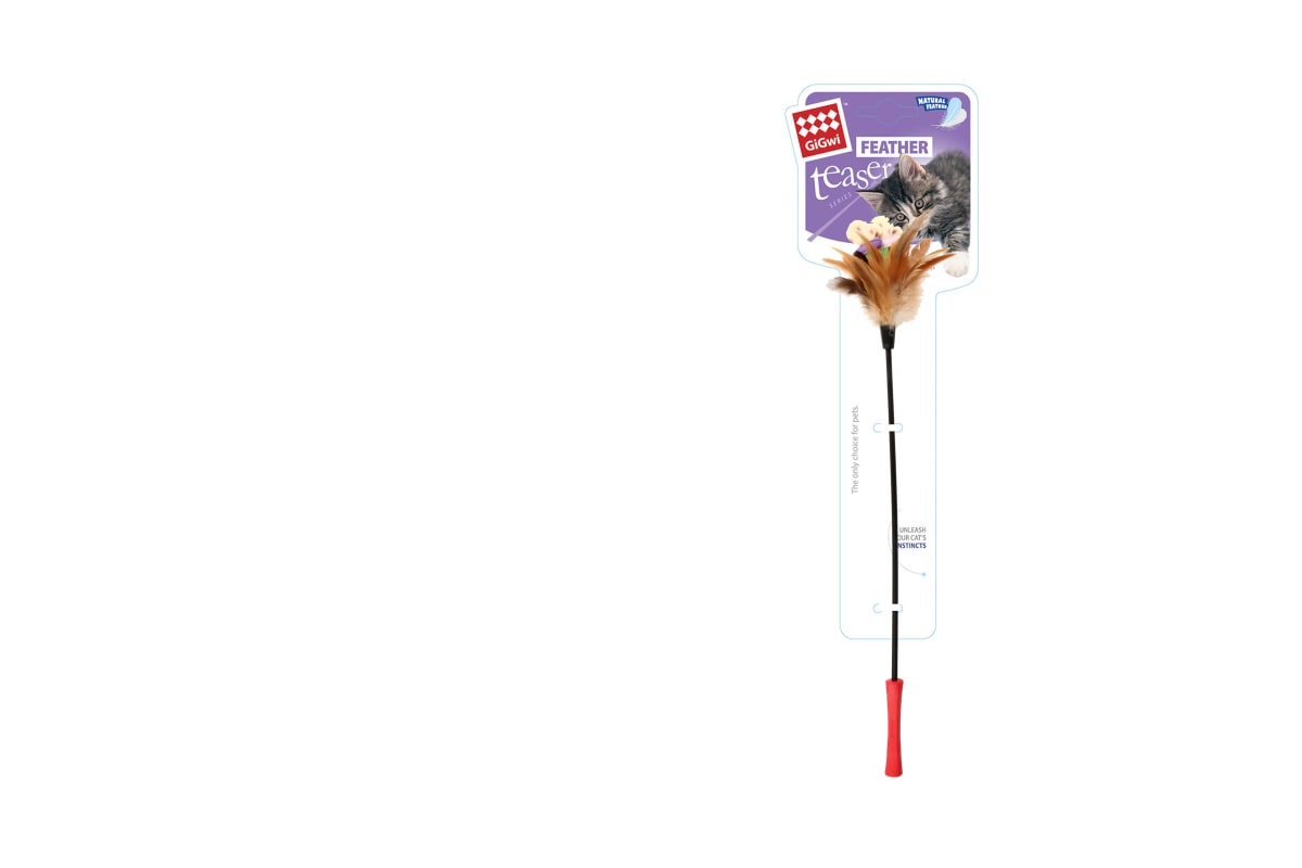GIGWI Feather Teaser - Varilla Pluma y Mariposa Morada2