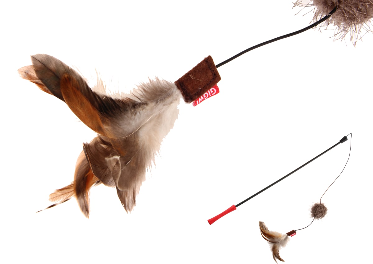 GIGWI Feather Teaser - Varilla Pluma y sonaja3