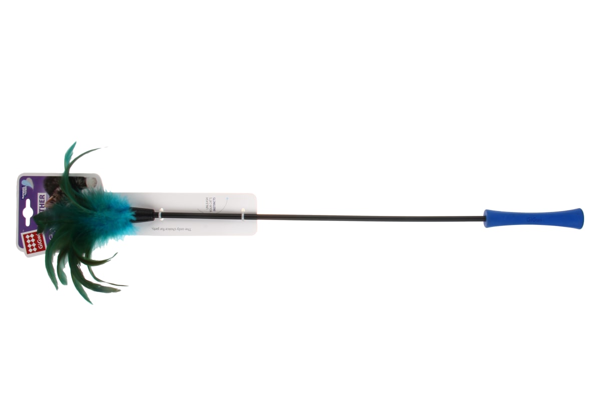 GIGWI Feather Teaser - Varilla Pluma Azul6