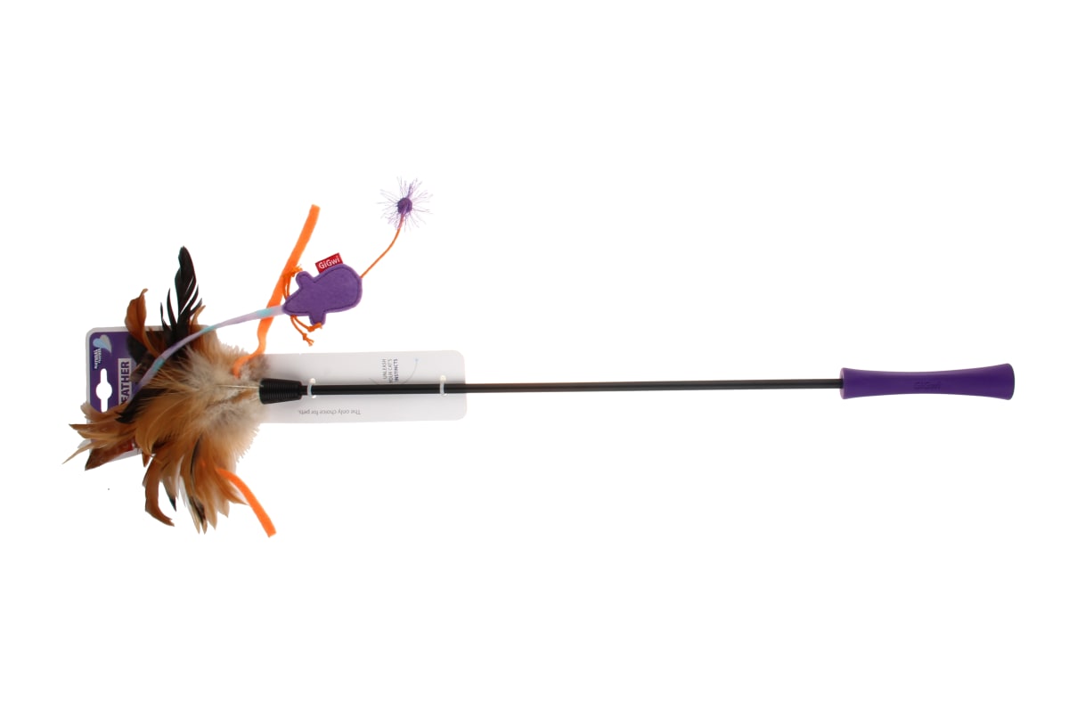 GIGWI Feather Teaser - Varilla Pluma de Ratón2