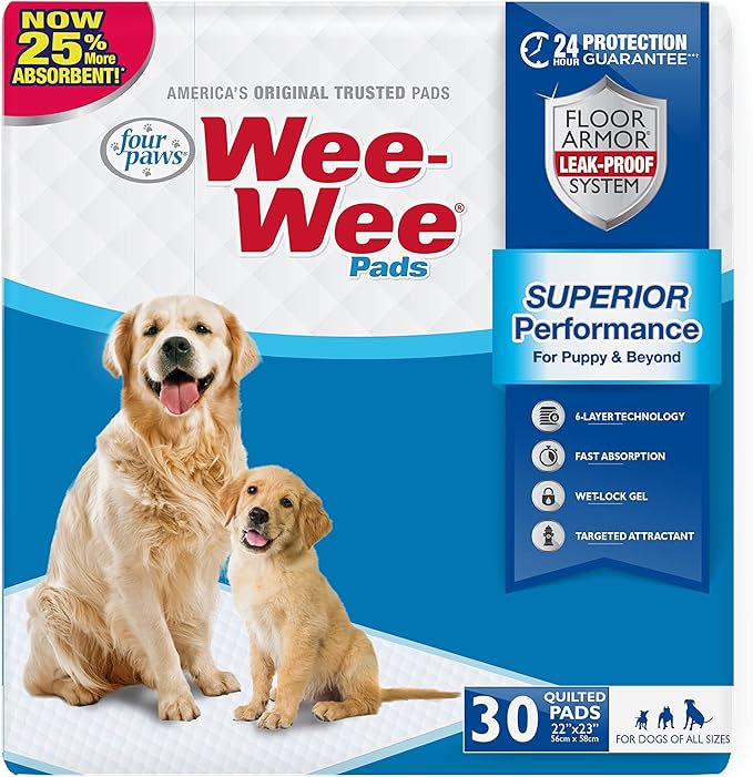 Four Paws Wee-Wee Tapetes entrenadores para perros y cachorros, 56x58cm (30 unid)1