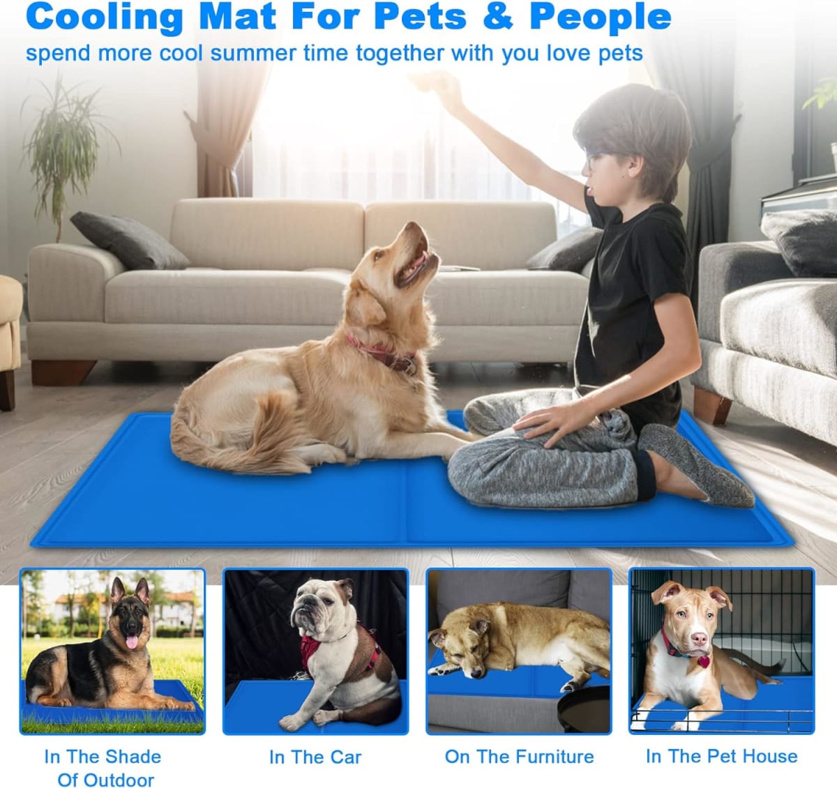 Pet Cool MAT - Alfombrilla Refrescante para Perro y Gato Talla L (90cm x 50cm)5