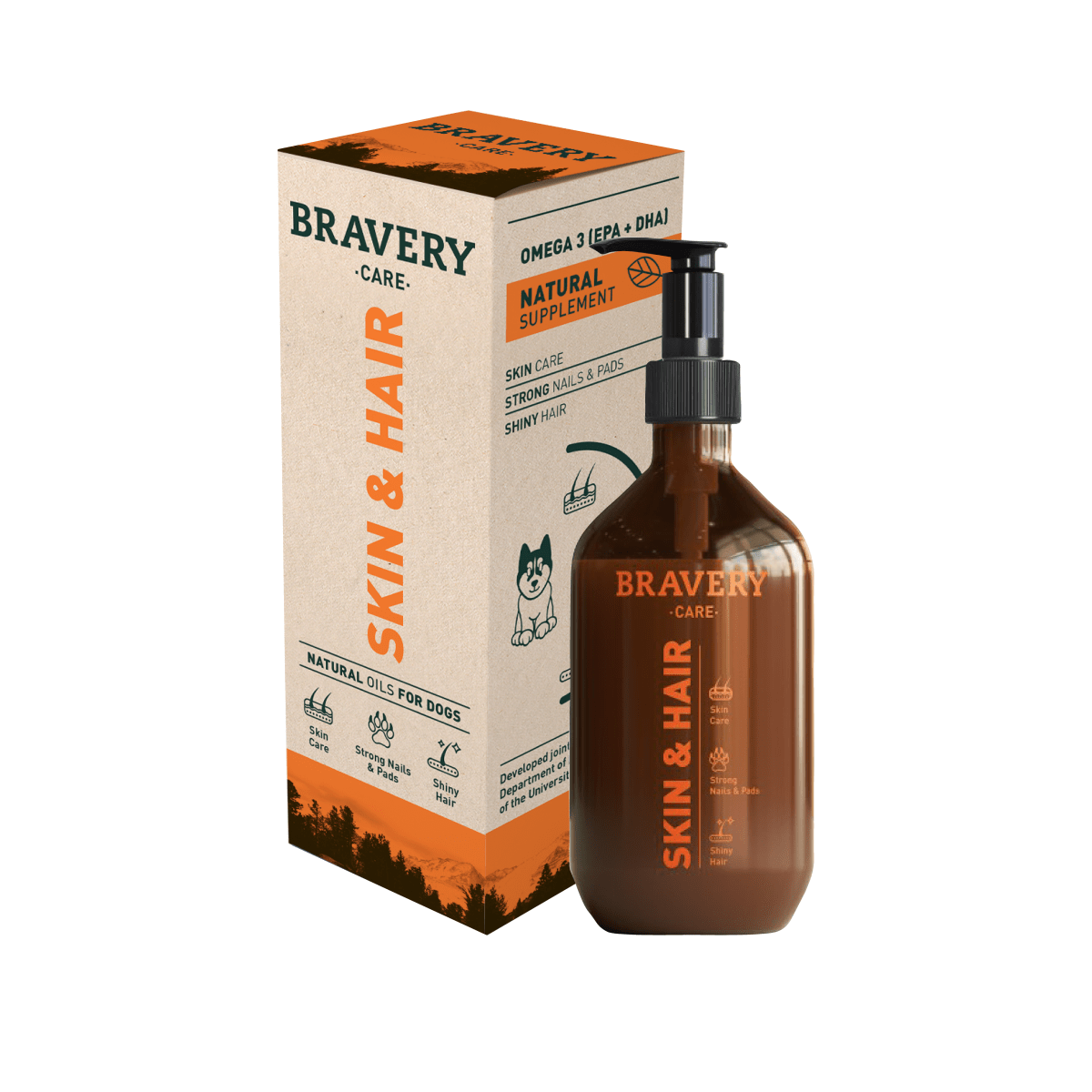 Bravery Care Oil Skin & Hair 500 Ml - Suplemento Para Piel Y Pelaje1
