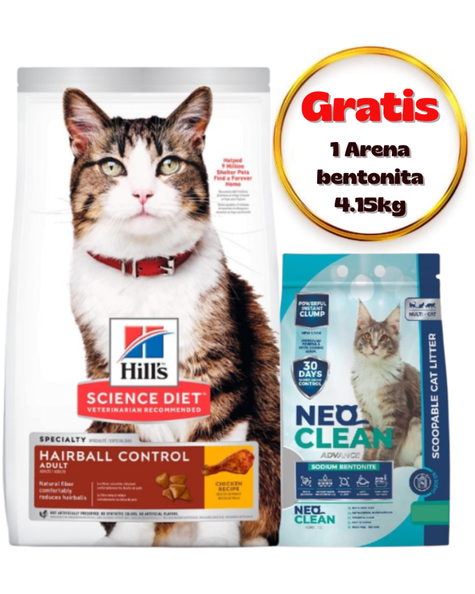 Hills SD Feline Hairball Control 1.6kg - Promo Neo Clean Bentonita1