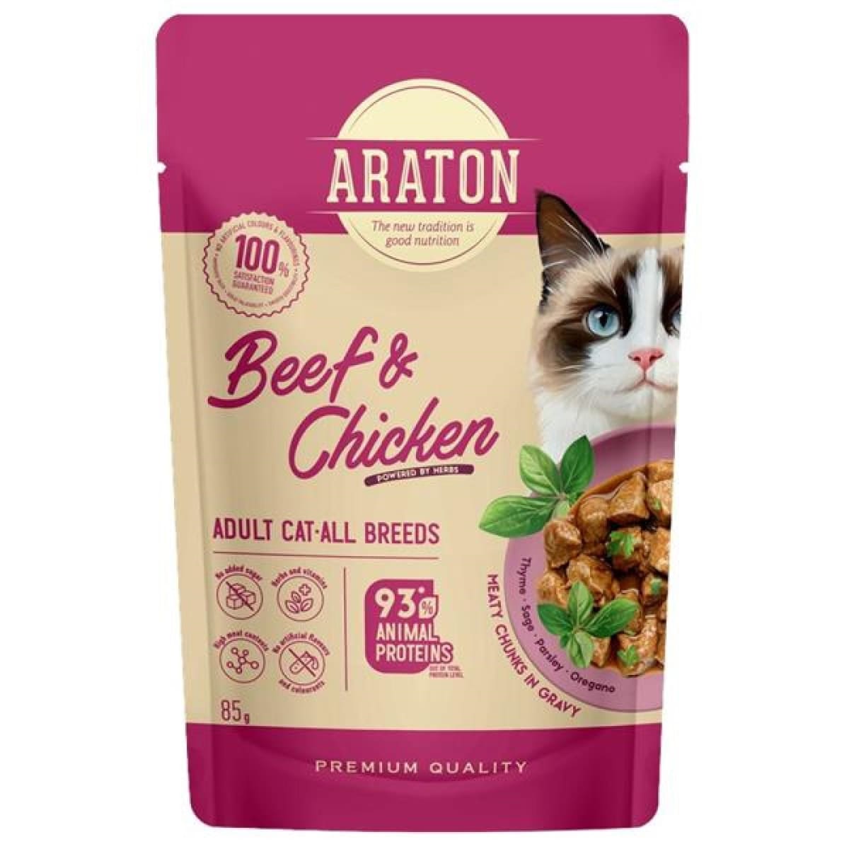 Araton Pouch Cat Adult Beef & Chicken 85gr1