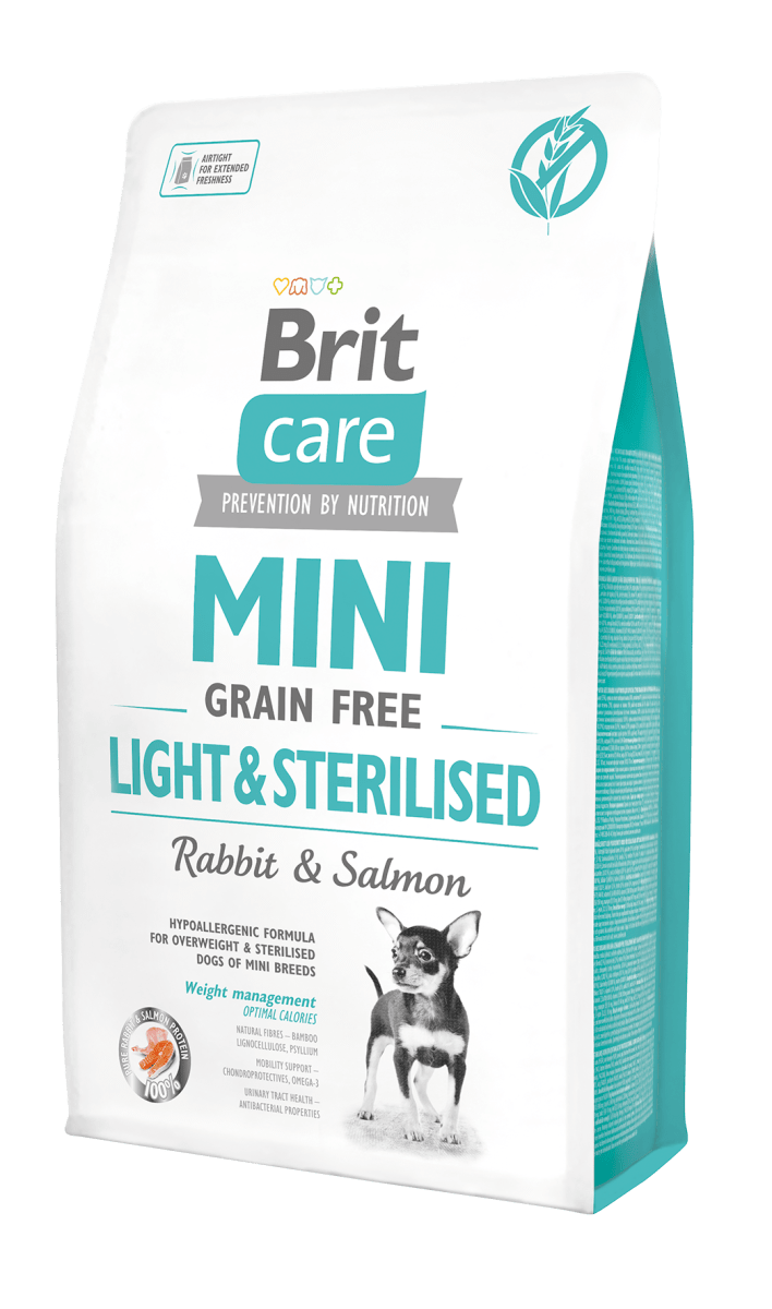BRIT CARE GRAIN FREE MINI LIGHT & STERILISED 2kg1